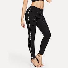 Shein Beaded Solid Jeans