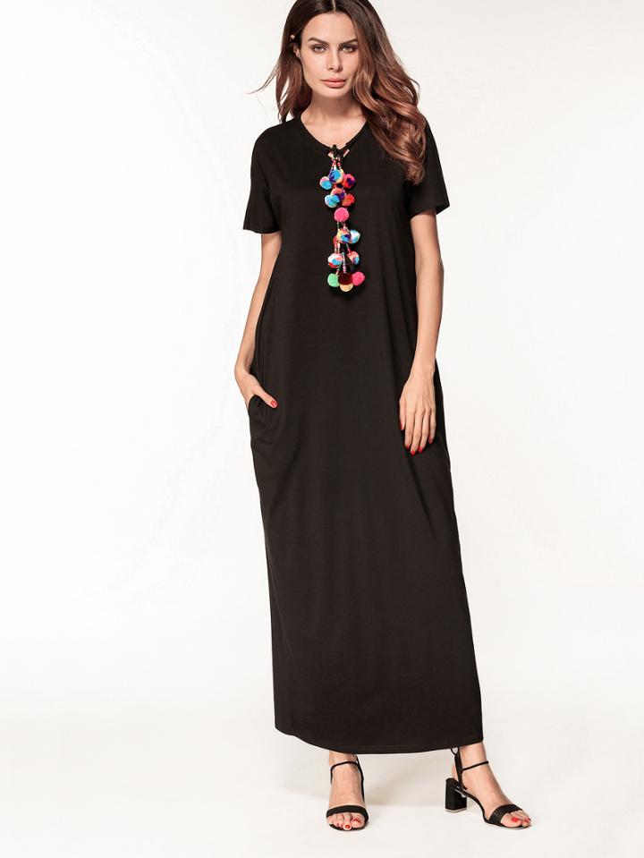 Shein Pom Pom Maxi Dress