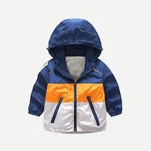 Shein Toddler Boys Color-block Hooded Jacket