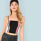 Shein Color Block Slim Fitted Cami Top