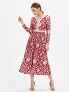 Shein Baroque Pattern Hollow Out Dress