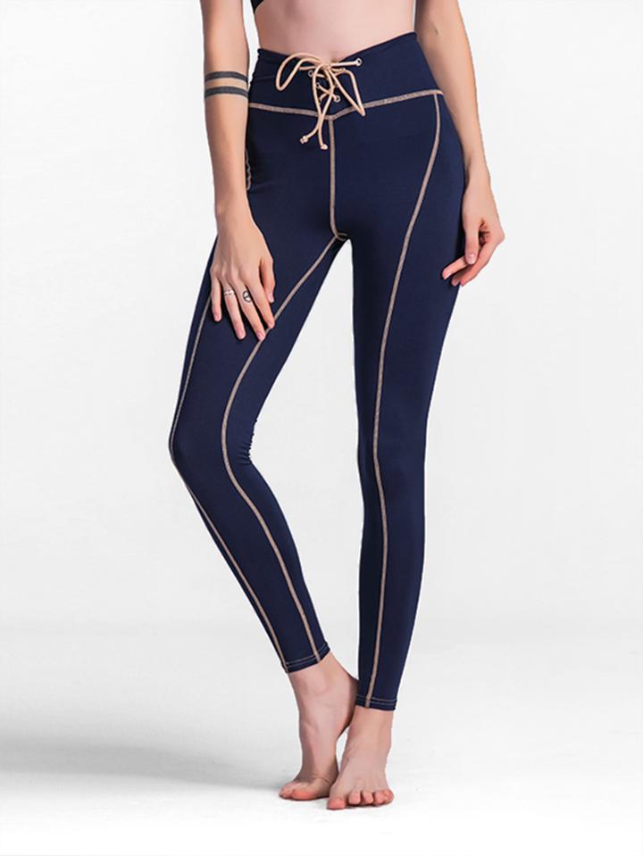 Shein Eyelet Lace Up Waist Skinny Leggings