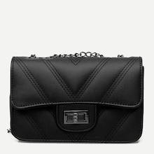 Shein Chevron Detail Pu Chain Bag