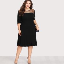 Shein Plus Mesh Insert Dress