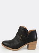 Shein Pointy Toe Front Strap Ankle Boots Black
