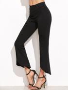 Shein Black Asymmetric Hem Flared Pants