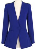 Rosewe Fine Quality Solid Blue Long Sleeve Suit With Button