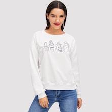 Shein Drop Shoulder Figure Print Sweatshirt