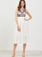 Shein White Geometric Print Sleeveless Dress