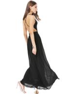 Shein Black V-neck Spaghetti Straps Backless Maxi Dress