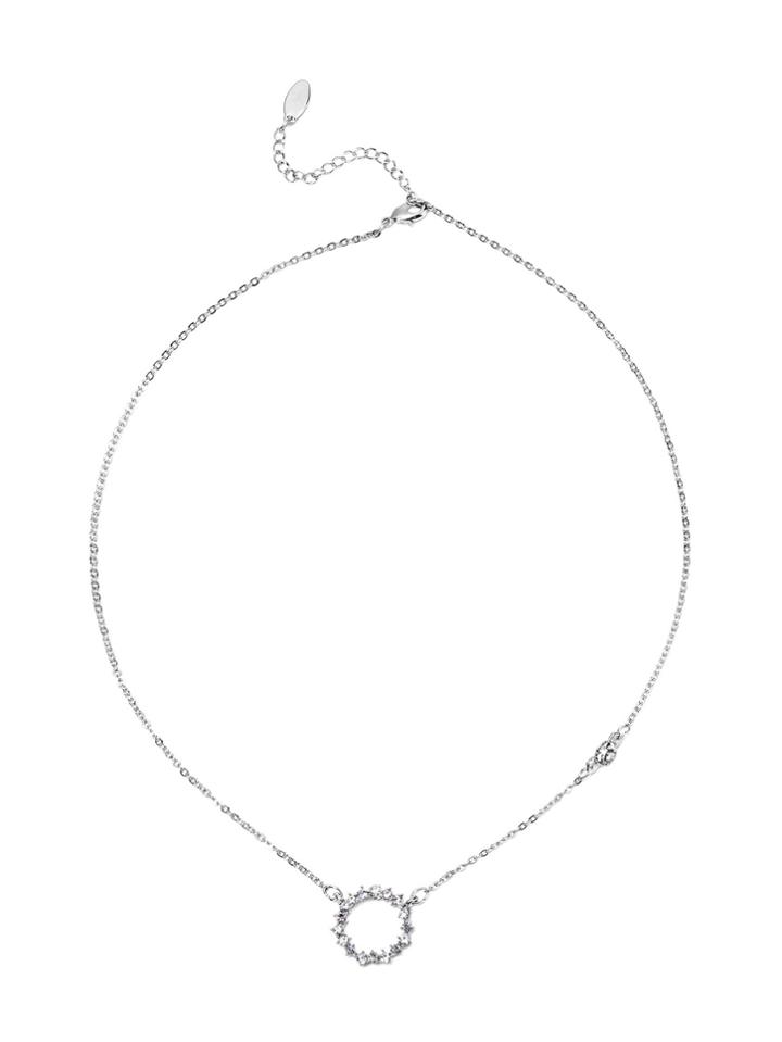Shein Silver Plated Diamond Chain Necklace