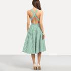 Shein Criss Cross Open Back Stripe Dress