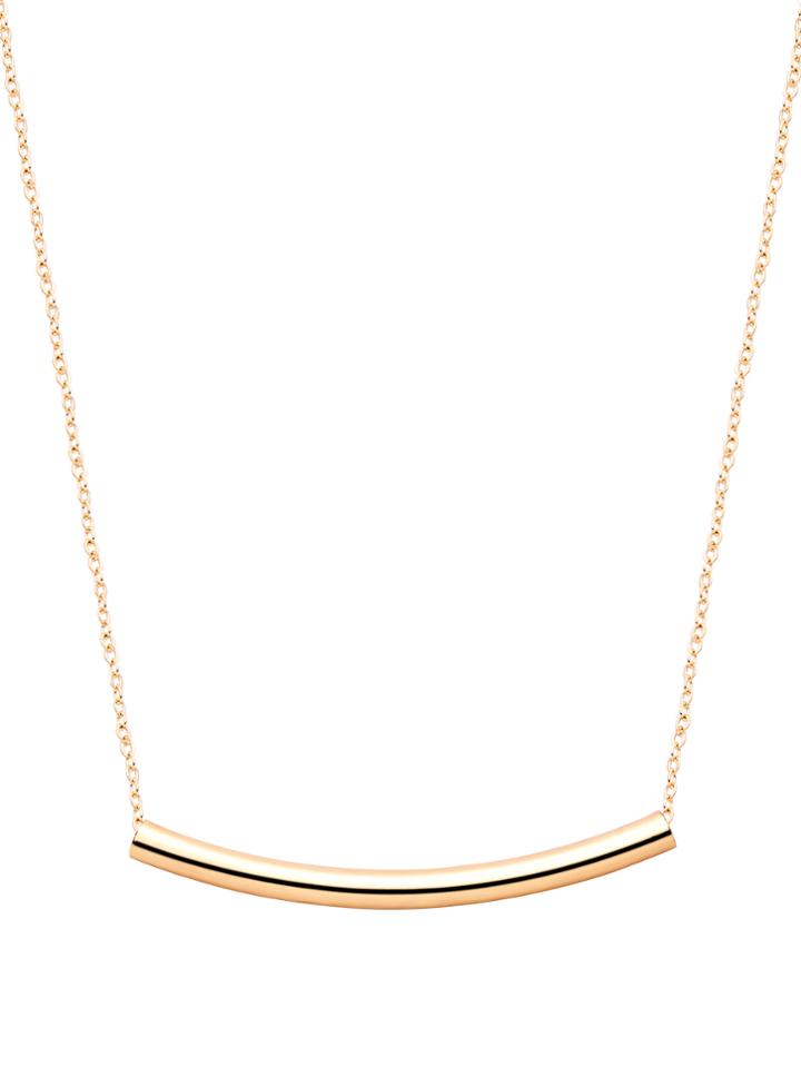Shein Gold Plated Curved Bar Pendant Necklace