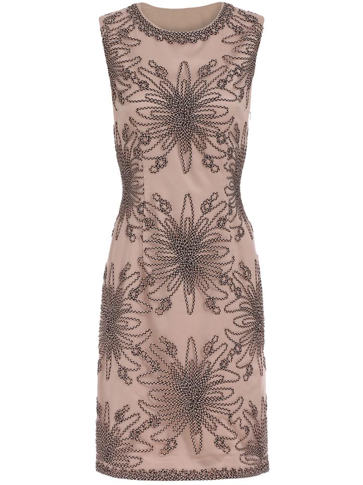 Shein Apricot Round Neck Sleeveless Dress