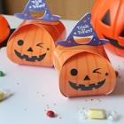 Shein Halloween Pumpkin Box With Hat Handle 10pcs