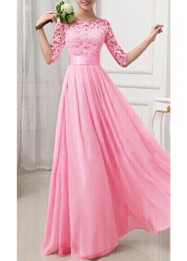 Rosewe Empire Waist Half Sleeve Maxi Dress