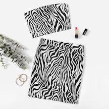 Shein Zebra Pattern Bandeau & Slim Fitted Skirt Set