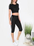 Shein Black Short Sleeve T-shirt With Casual Pants
