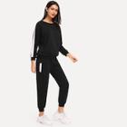 Shein Raglan Sleeve Sweatshirt & Elastic Waist Pants