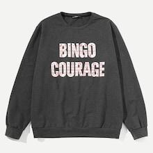 Shein Men Christmas Letter Print Pullover