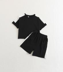 Shein Girls Striped Side Tee With Shorts