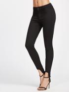 Shein Black Step Hem Skinny Jeans