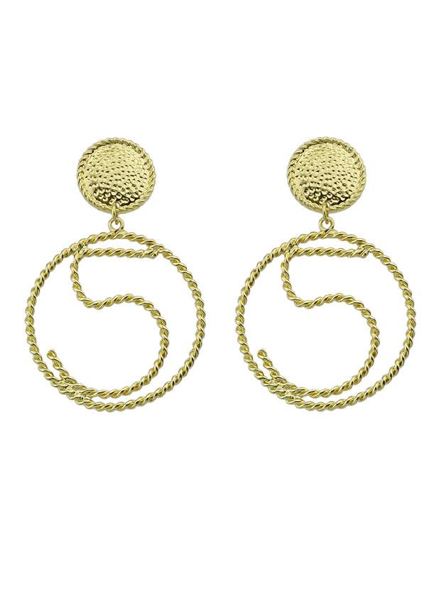 Shein Hyperbole Geometric Number Circle Statement Earrings