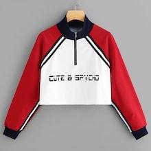 Shein Raglan Sleeve Striped Sweatshirt
