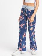 Shein Contrast Waist Florals Pants