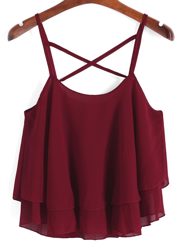 Shein Spaghetti Strap Chiffon Cami Top