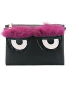 Shein Black Purple Eye Pattern Clutch Bag