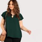 Shein Plus Front Keyhole Loose Top
