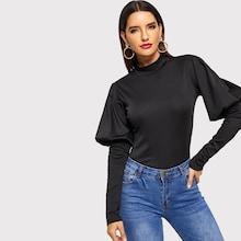 Shein Leg-of-mutton Sleeve Plain Top