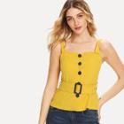 Shein Single Breasted Belted Cami Top