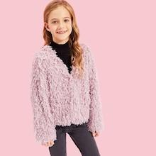 Shein Girls Faux Fur Jacket