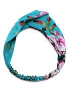 Shein Green Floral Print Square Headband