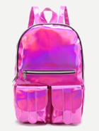 Shein Front Zipper And Pocket Backpack