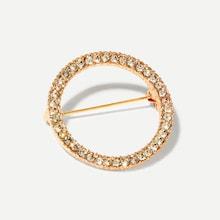 Shein Rhinestone Engraved Ring Brooch