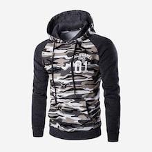 Shein Men Raglan Sleeve Camo Print Hoodie