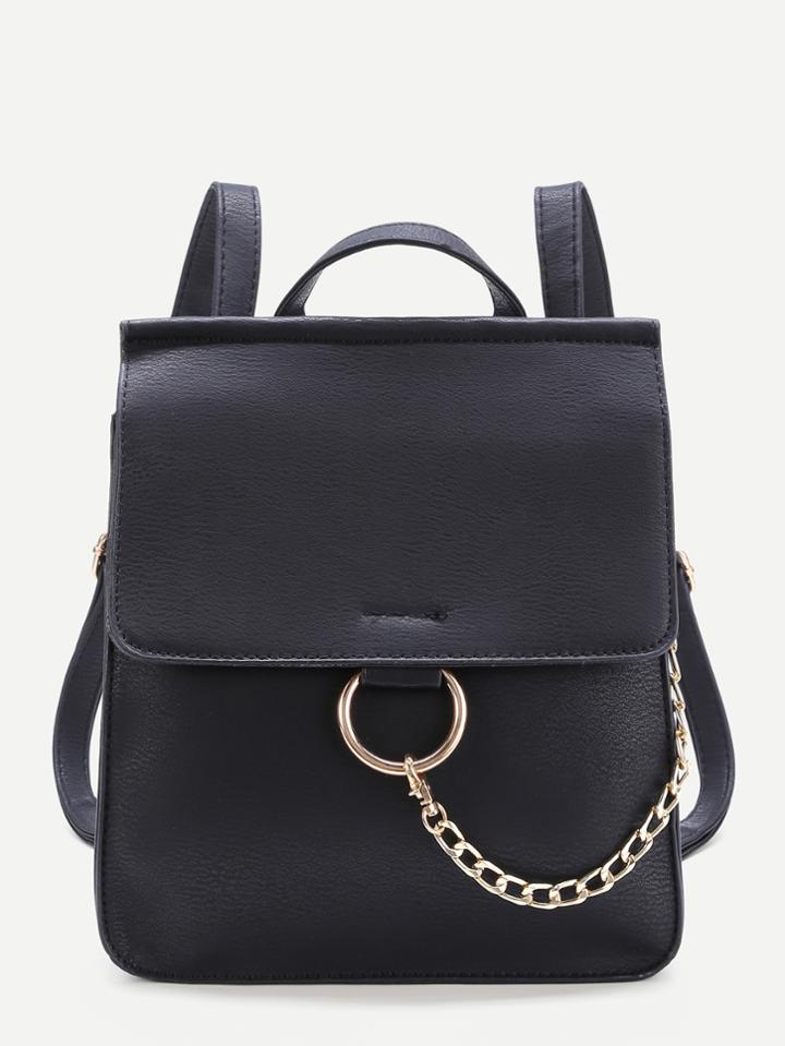 Shein Ring Design Pu Backpack