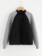 Shein Contrast Raglan Sleeve Structured Jacket