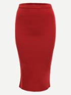 Shein Red Zip Back Pencil Skirt