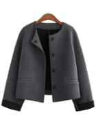 Shein Women Grey Pocket Car Coat