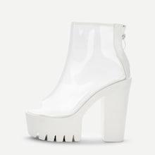 Shein Zipper Back Lug Sole Clear Heels