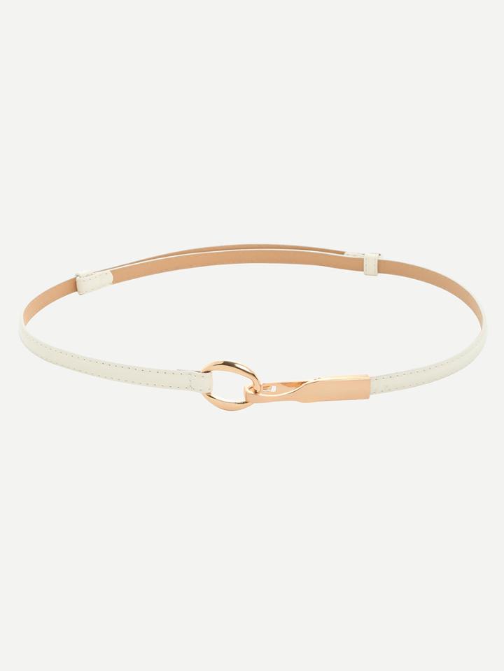 Shein White Interlock Thin Belt