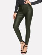 Shein Button Front Pu Pants