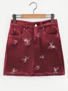 Shein Velvet Embroidery Skirt