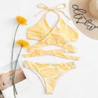 Shein Leaf Print Cross Wrap Bikini Set