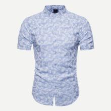 Shein Men Camo Print Shirt