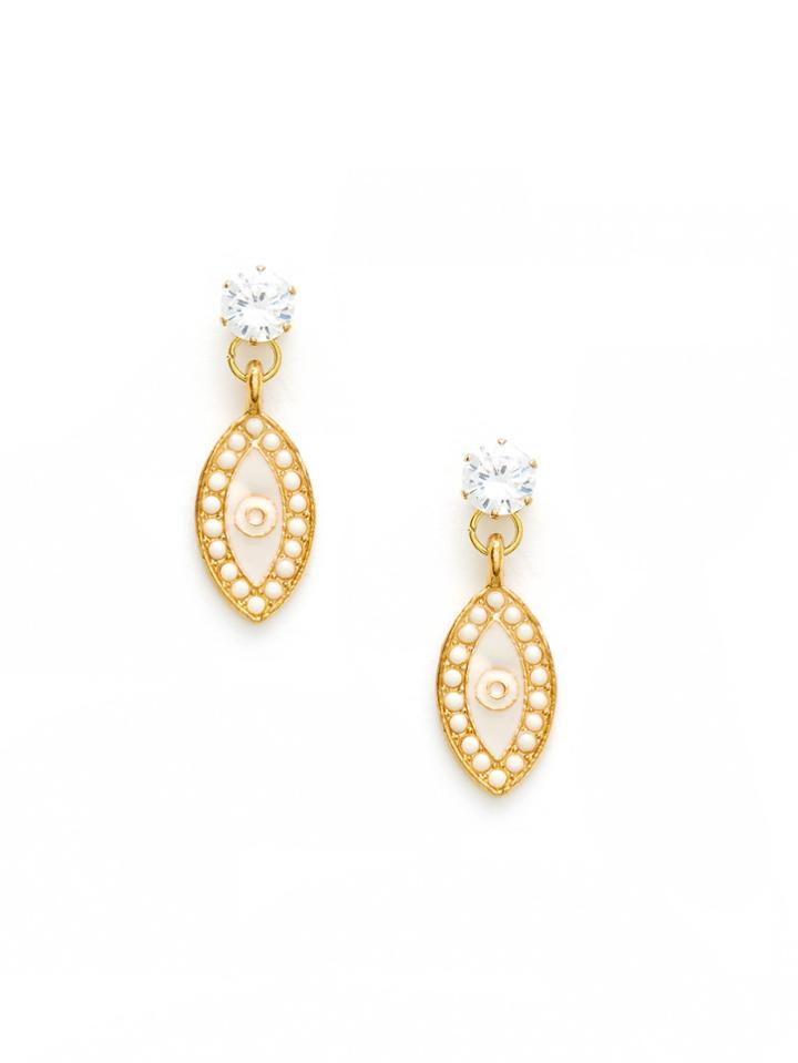 Shein Rhinestone Eye Shaped Drop Earrings